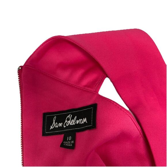 Sam Edelman Halter Neck Midi Dress Pink Size 10 Exposed Zip - Picture 6 of 9